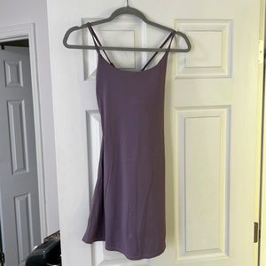 Purple athletic workout dress with shorts